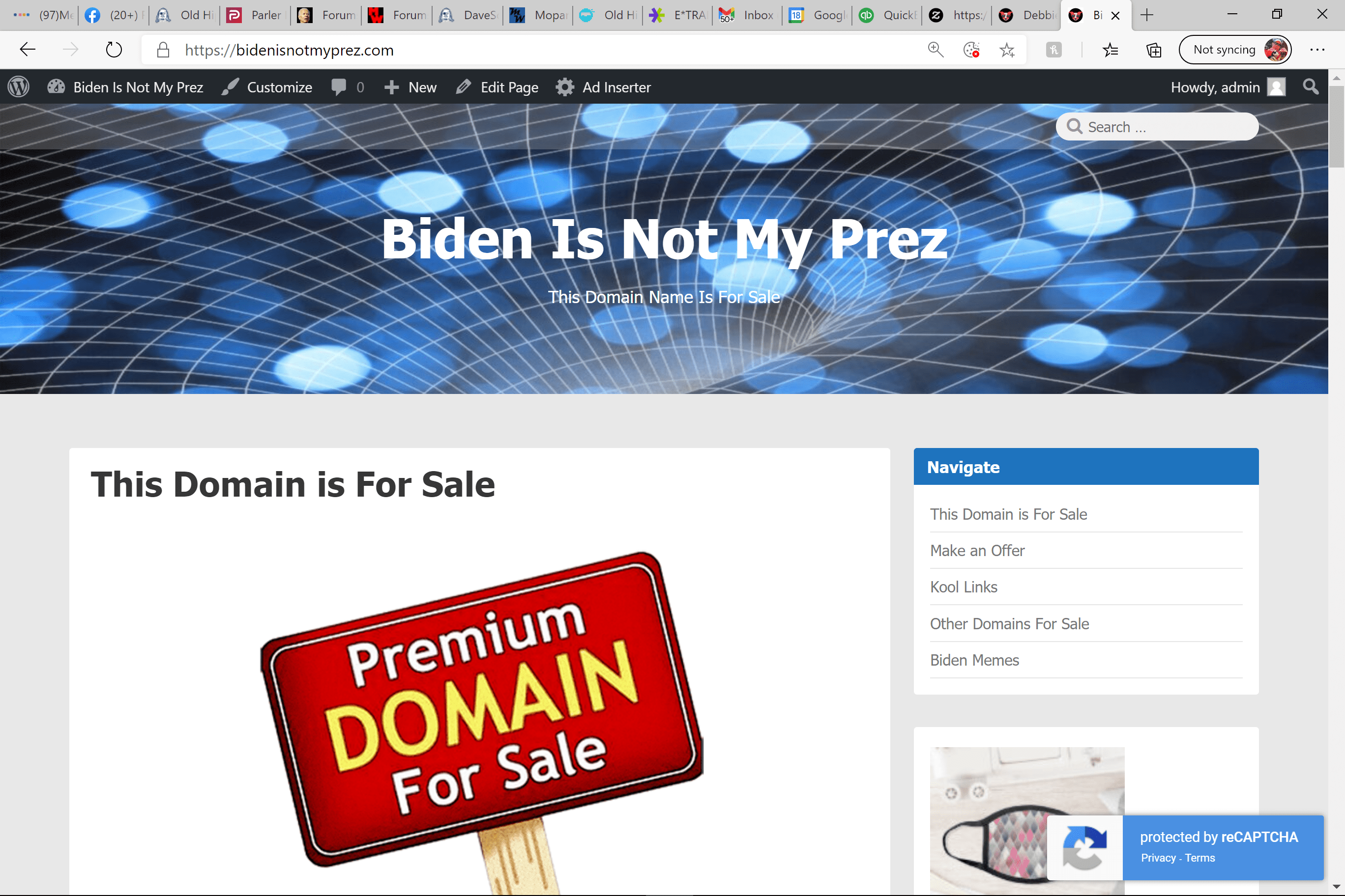 Bidenisnotmyprez.com For Sale